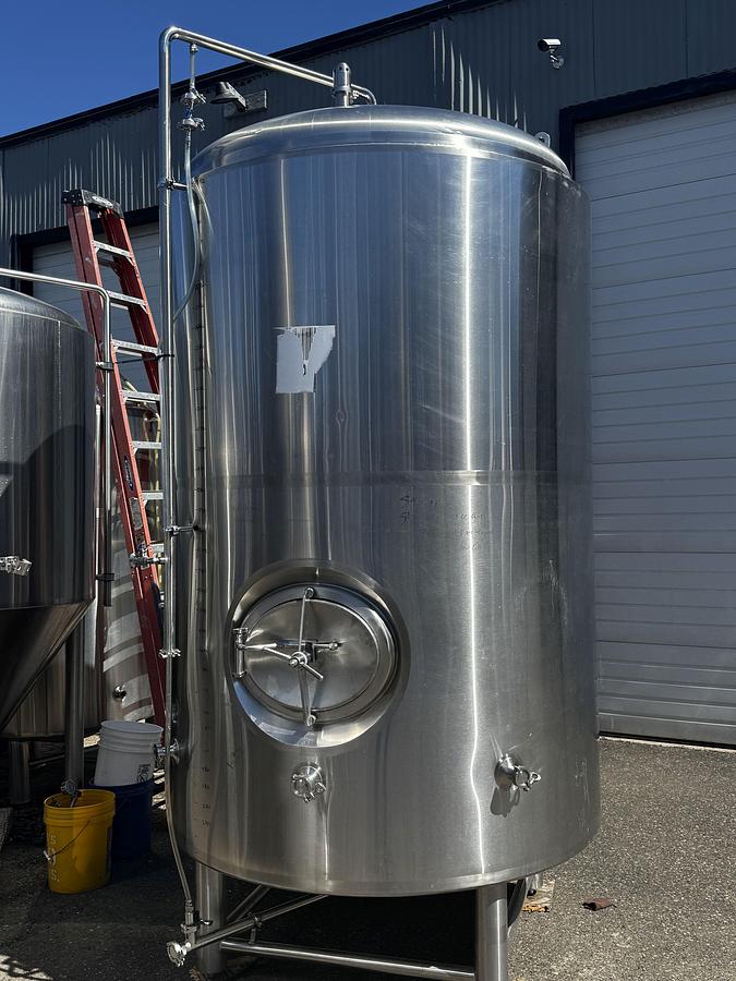 Used (1) Available - Used Premier Stainless 30 bbl / 930Gal jacketed brite / storage tank