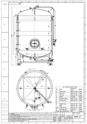 Used Used BSV 60 bbl Jacketed Brite Tank