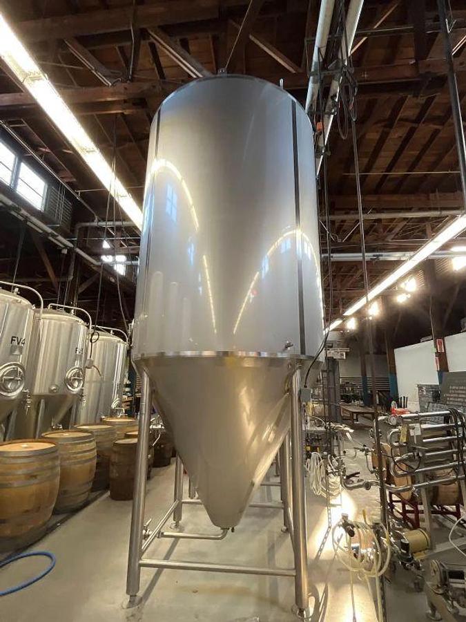 Used (2) Available - Used QTS Quality Tank Solutions 90 bbl / 2790 Gal Jacketed Conical Fermenter Tank