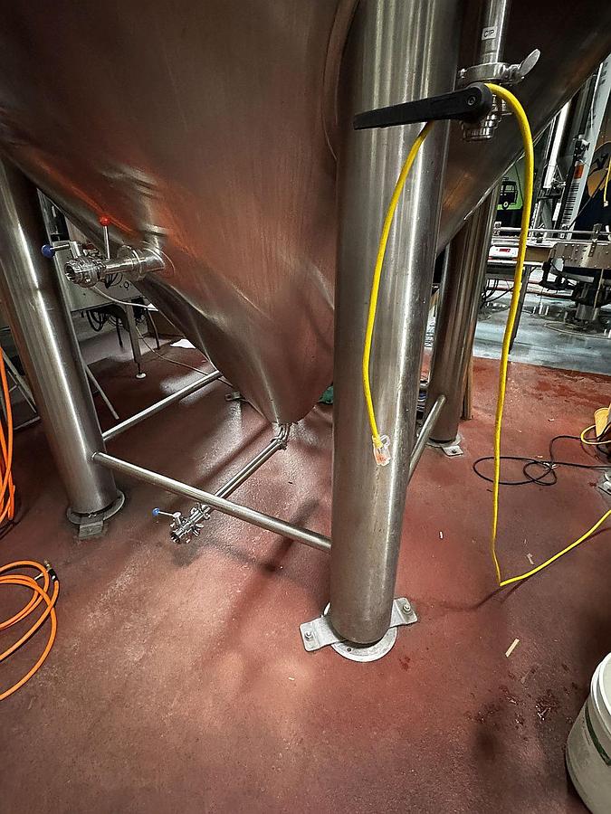 Used (2) Available - Used Premier Stainless 120 bbl/ 3720 Gallon jacketed conical fermenters