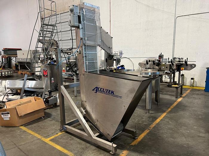 Used Accutek Cap Hopper/Elevator/Sorter
