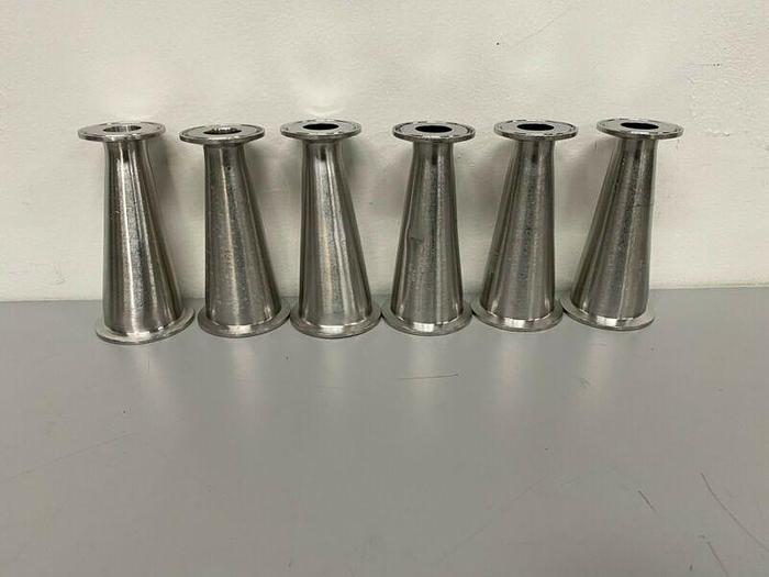 Used Stainless Steel 5" Tapered Sanitary Fitting Reducer 1" to 2"