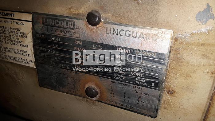 Used 1901 Lincoln TV 2702, Used 60 hp Dust Collector electric motor #1698BM