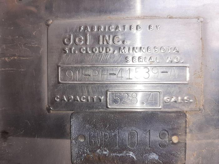 Used Tank, 528 Gallon, 316 S/st, 47" X 68", DB/DT, #S741015