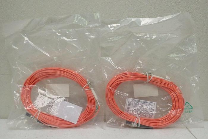 Used (2) oncore FJ6LCST-10M LC-ST 10m 62.5/125 Duplex Multimode Fiber Patch Cables