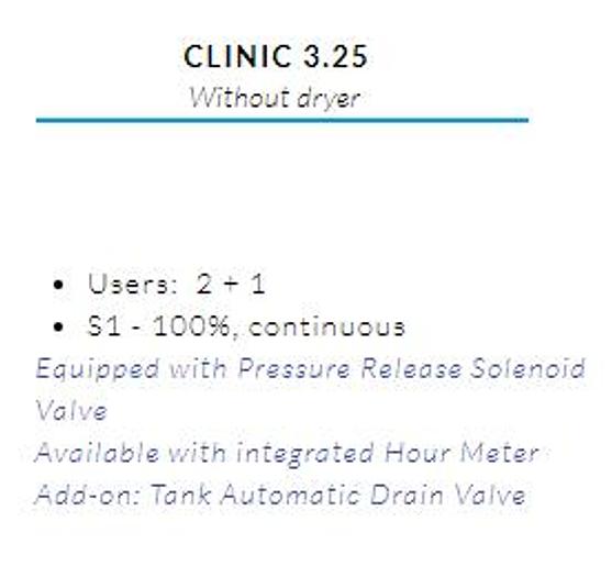 Compressore industriale GENTILIN CLINIC AIR 3.25