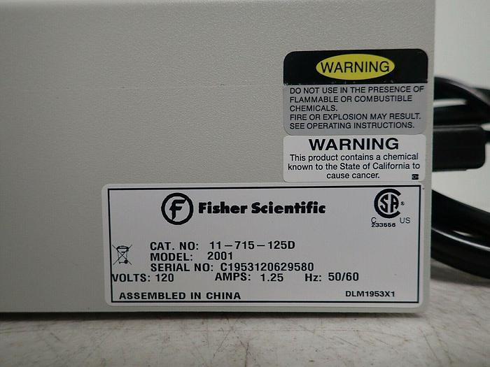 Used Fisher Scientific 11-715-125D Model 2001 Isotemp Digital Dual Block Dry Heater