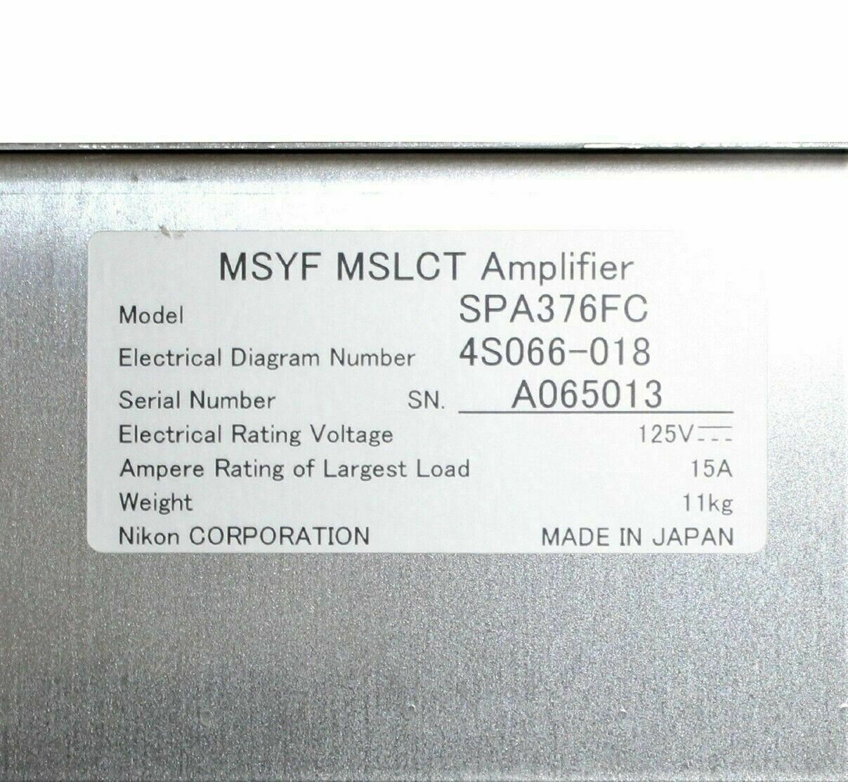 Used Nikon SPA376FC TCM AMPLIFIER MSYF MSLCT