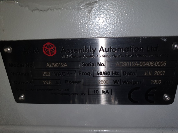 Used ASM AD9012A FLIPCHIP 12" D/A