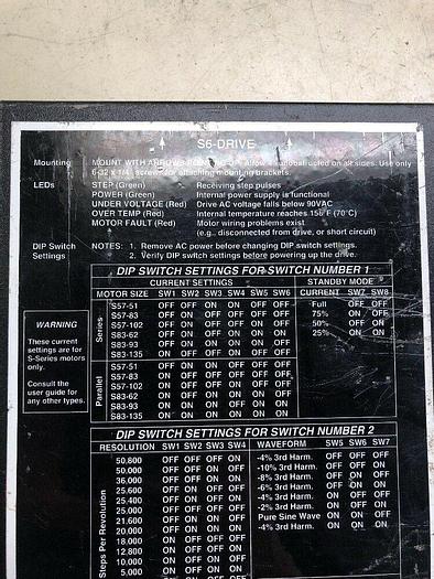 Used PARKER 87-011279-01D S6-DRIVE MICROSTEP DRIVE 8701127901D