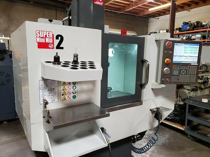 Used 2017 HAAS Super Mini Mill 2 CNC 4-Axis Vertical Machining Center ***Low Hours***