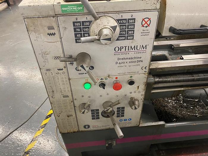 Used 2011 Optimum D420 x 1000DPA Manual Centre Lathe