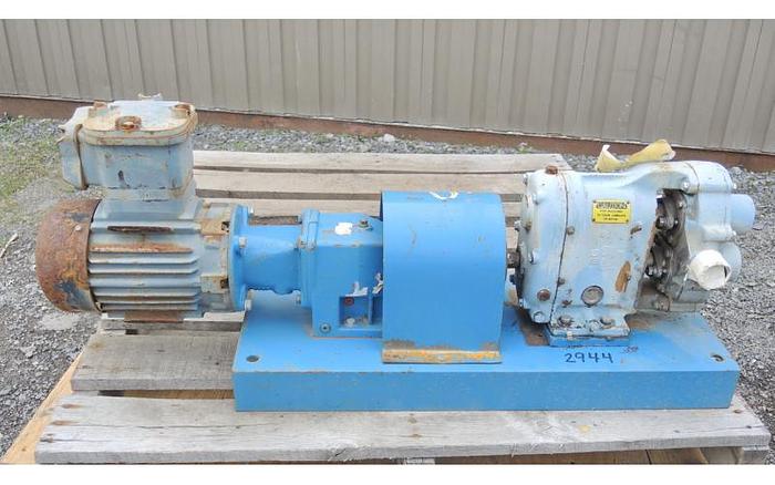 USED WAUKESHA ROTARY LOBE PUMP, MODEL 25, STAINLESS STEEL