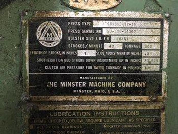 Used MINSTER 90-800-32-36