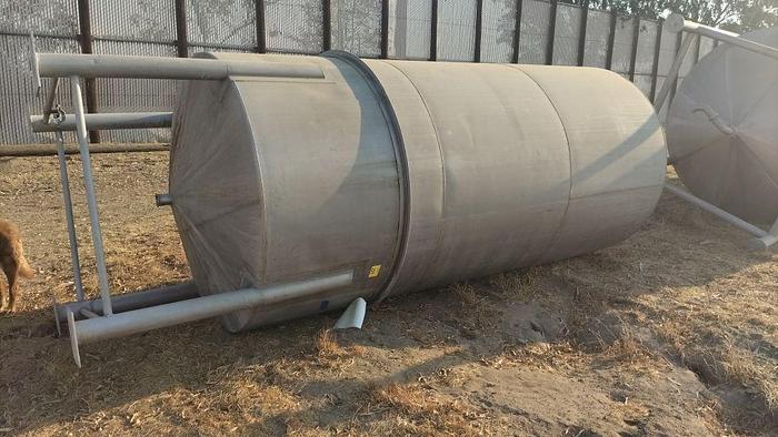 Used Tank, 2,400 Gallon, S/st, Cone Bottom, On Legs #S744780