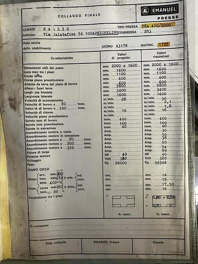 Usato EMANUEL 400 ton