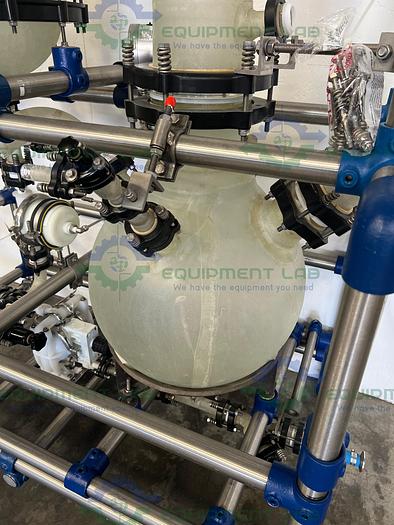 Used QVF 50 Liter Glass Reactor / Mobile Gas Scrubber w/ Coil Condenser