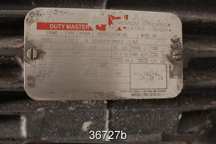 Used Reliance 5 Hp Ac Motor, 575 Volt, 1780 Rpm #36727