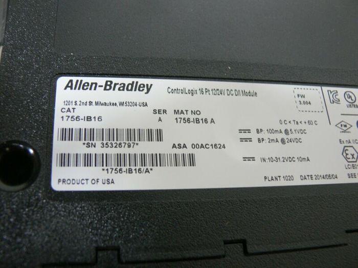 Used Allen Bradley Logix5572 Controller on 10 Slot Chassis w/ EtherNet/IP (x3)