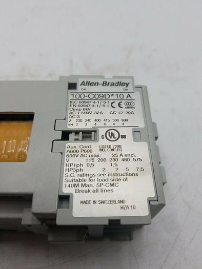 Used ALLEN BRADLEY 100-C09D*10 Series A