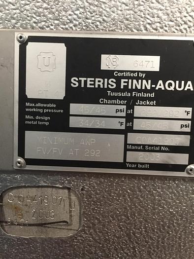 Used Autoclave, 61" x 61" x 85", Finn-Aqua, 316 S/st, GMP Sterilizer, #C741898