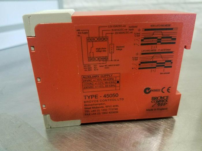 Used Broyce Control Voltage Relay Model 321-6781 Type: 45050 24 vac 110 vac 230 vac