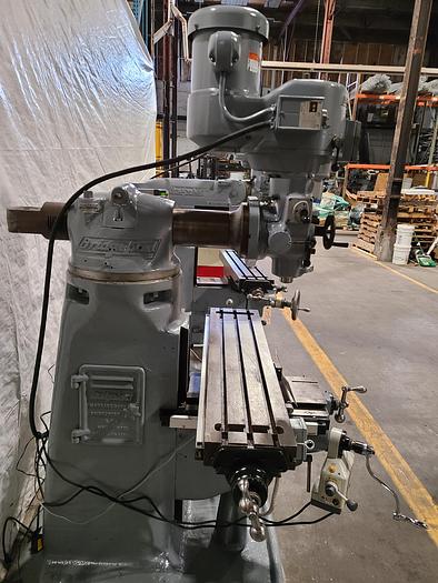Used Bridgeport Milling Machine 2 HP Vari Speed Round Head DRO & X, Z Power Feed