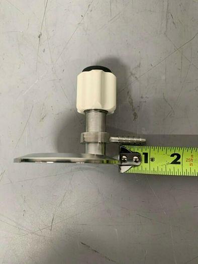 Used ITT Pure-Flo 316L Stainless Steel Sample Valve w/ 1/4" Outlet & 3" Inlet