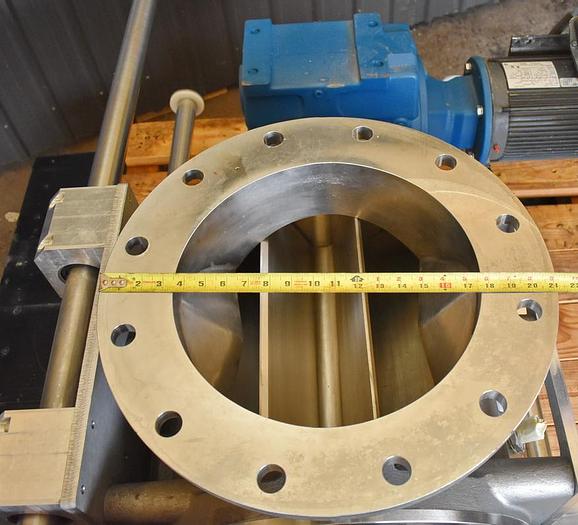 Used USED ROTARY AIR LOCK VALVE, 14'' X 14'', STAINLESS STEEL, UNUSED