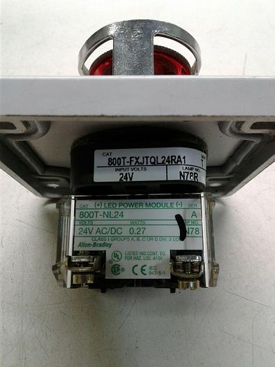 Used Allen Bradley 800T-FXJTQL24RA1 SER T . 800T-NL24 SER A