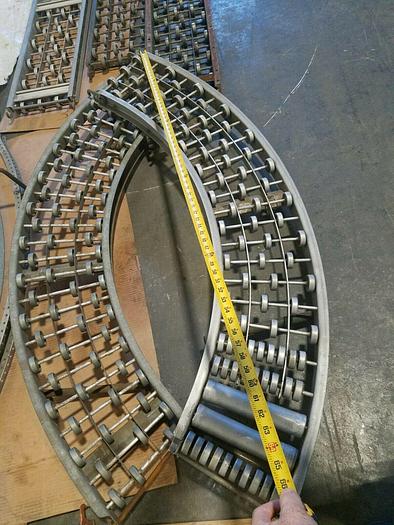 Used 60 FT Gravity Roller Conveyor Tracking One Lot One Price 6 Straight & 2 Curved