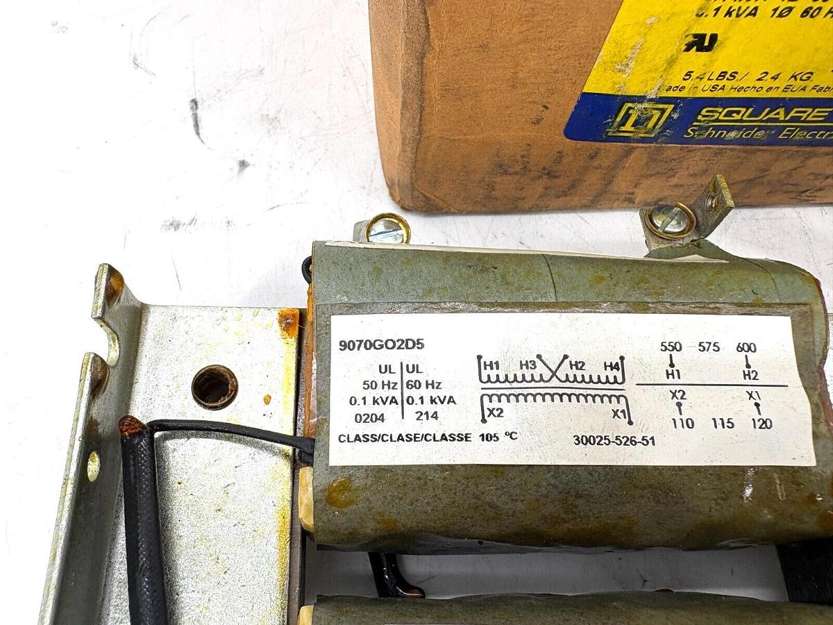 New Square D 9070GO2D5 Transformer 100VA Pri. 550/575/600V Sec. 110/115/120V