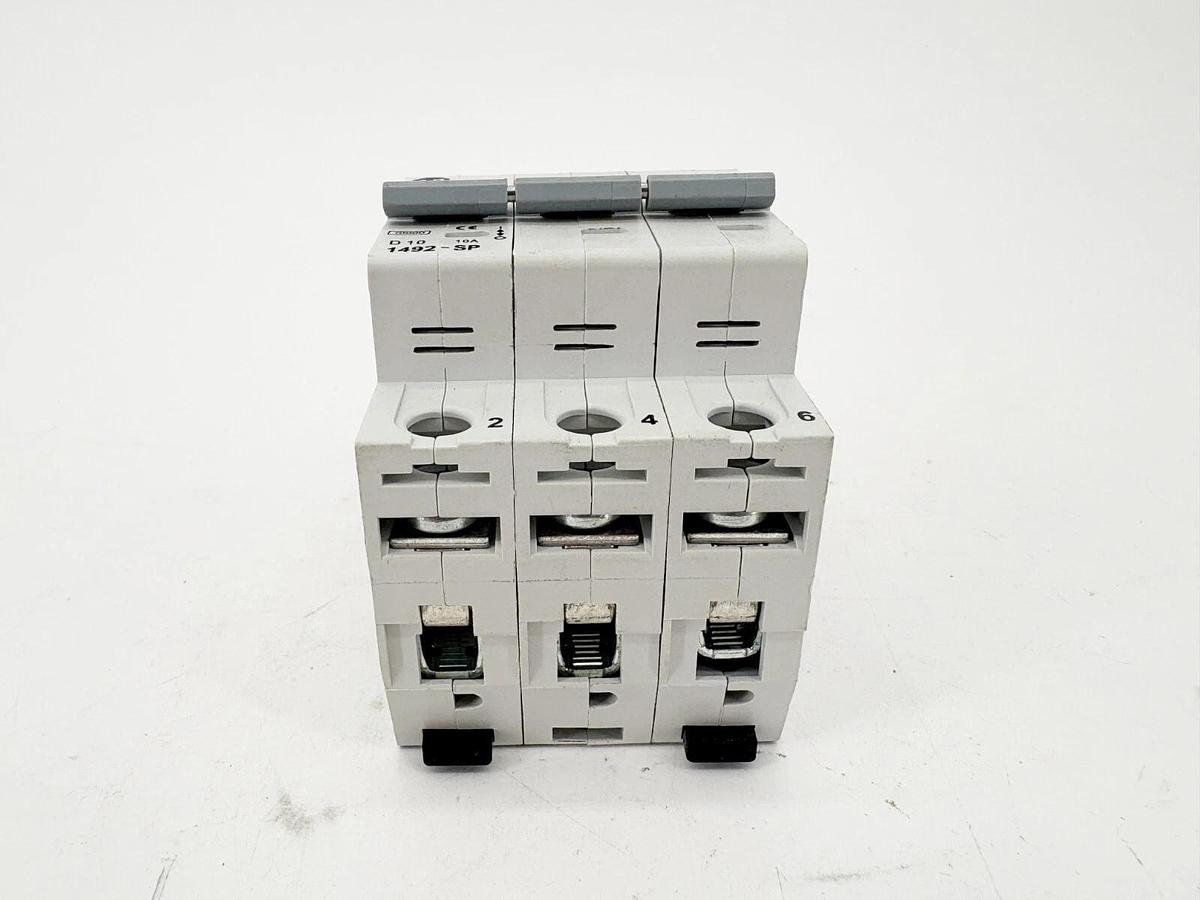 New Allen Bradley 1492-SP3D100 Ser. C Circuit Breaker 10A 3P DIN Rail Mounted