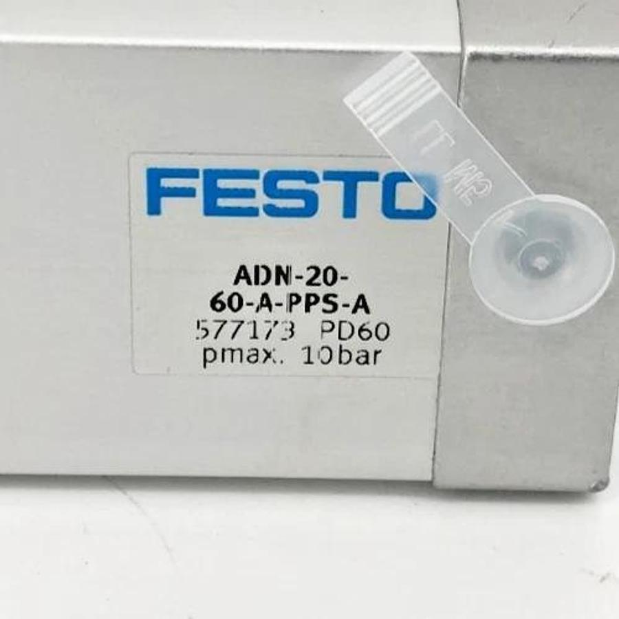New Festo ADN-20-60-A-PPS-A Cylinder 20mm Bore 60mm Stroke 577173 - No Box