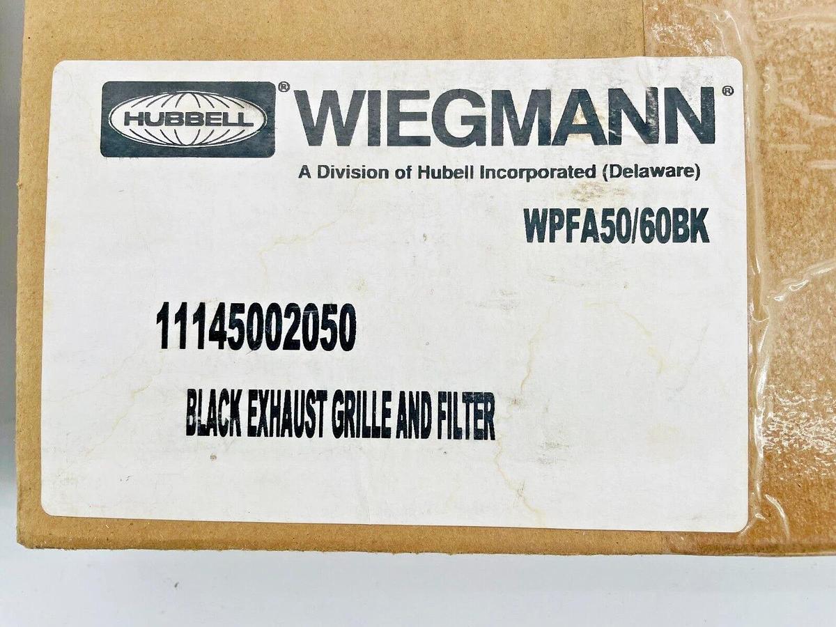 New Hubbell Wiegmann WPFA50/60BK Exhaust Grille and Filter Black 11145002050