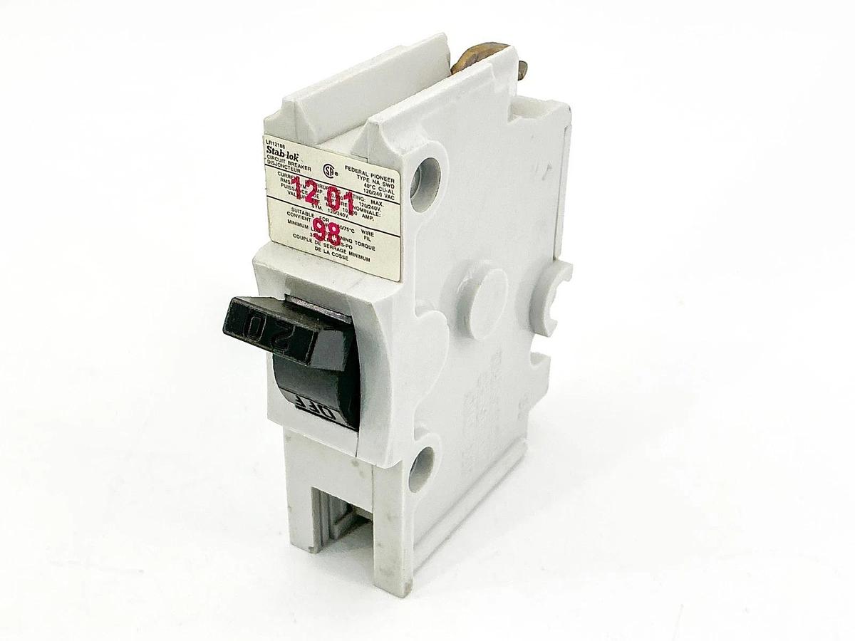 New Lot of 2 Federal Pioneer LR12188 Circuit Breaker 20A 120/240V 1P - No Box