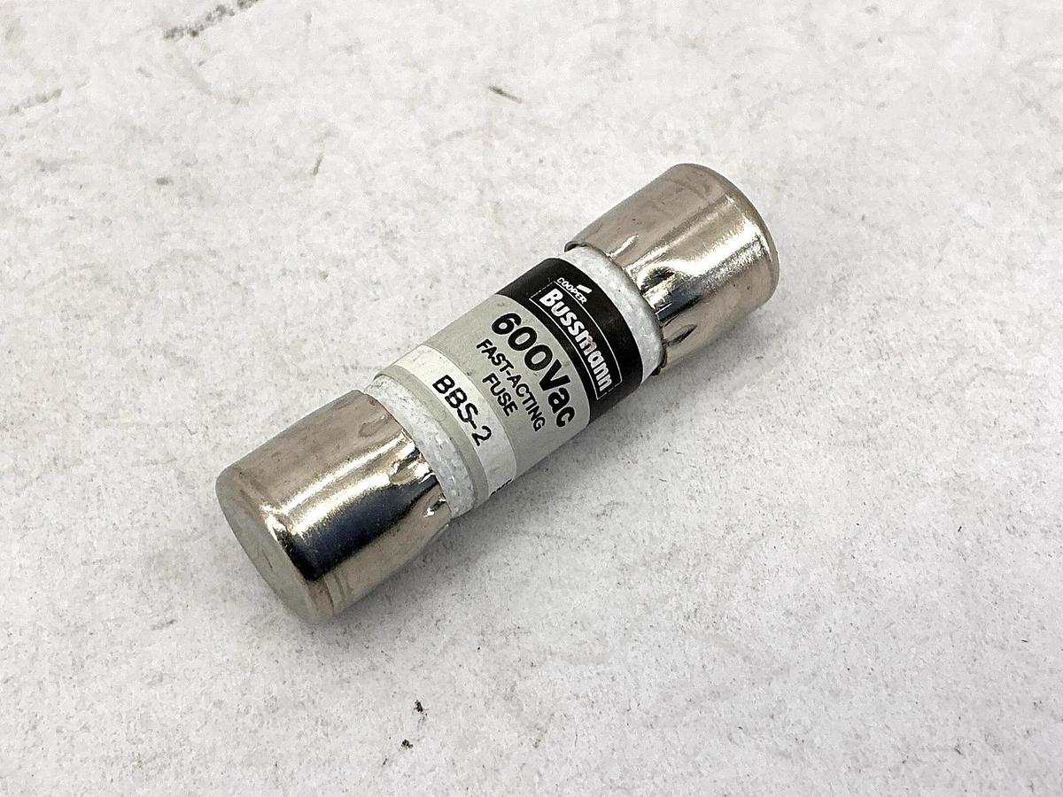 Lot of 3 New Bussmann BBS-2 600Vac Fast-Acting Fuse 2A 600V