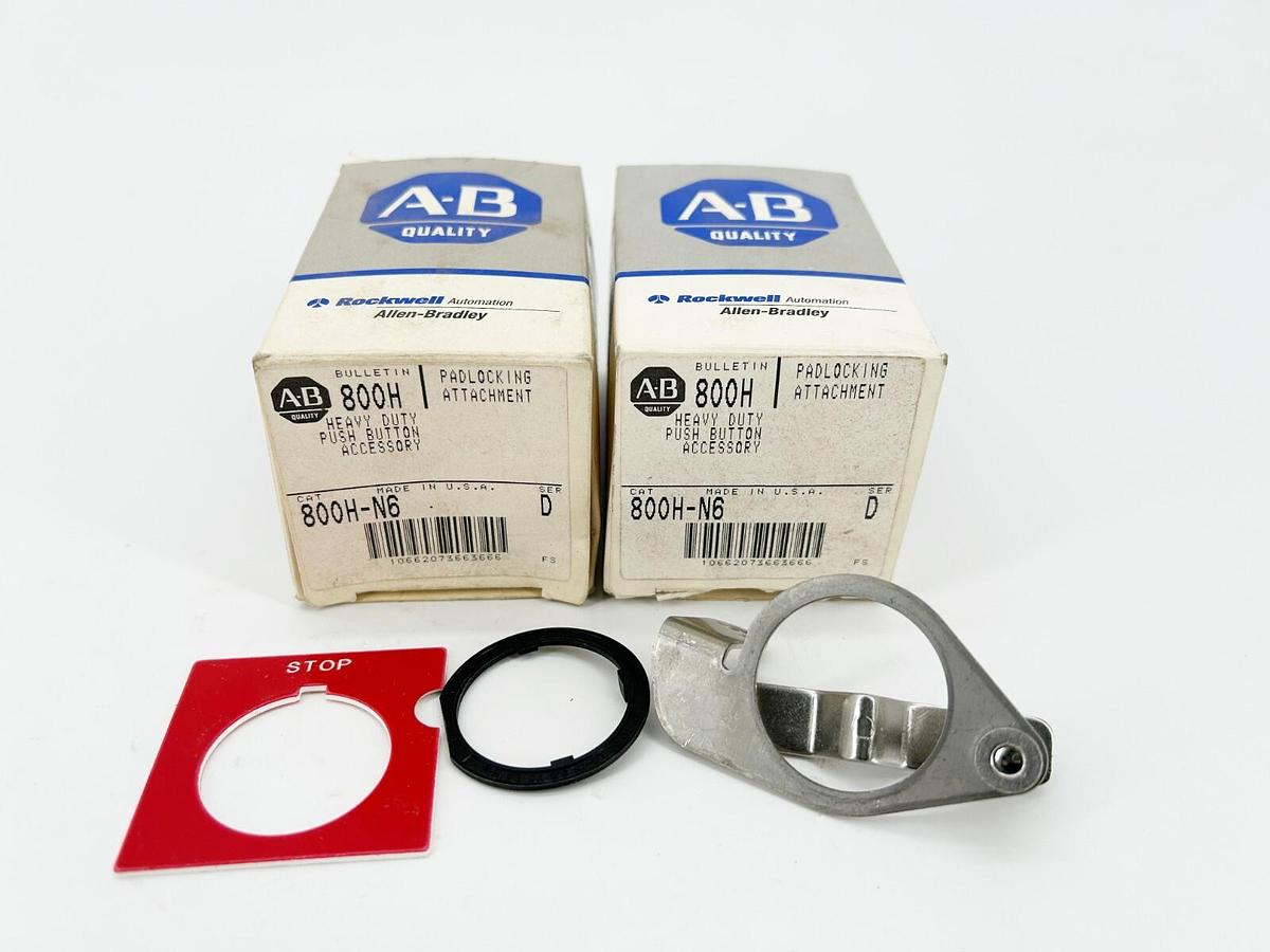 New Lot of 2 Allen Bradley 800H-N6 Padlock Attachment for 30MM Push Button