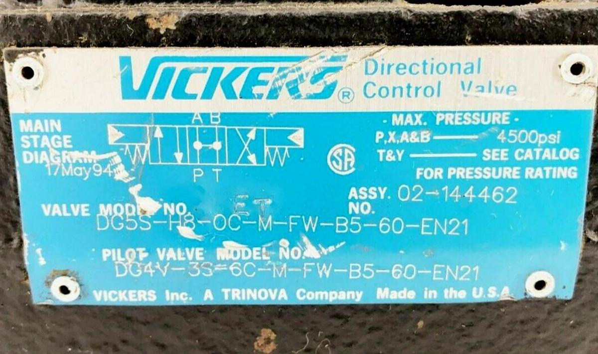 New Vickers DG5S-H8-OC-M-FW-B5-60-EN21 Directional Control Valve 02-144462
