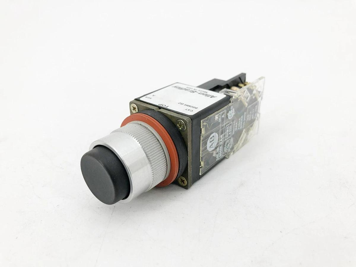 New Allen Bradley 800MR-B2AK Small Round Extended Pushbutton Black Ser. C