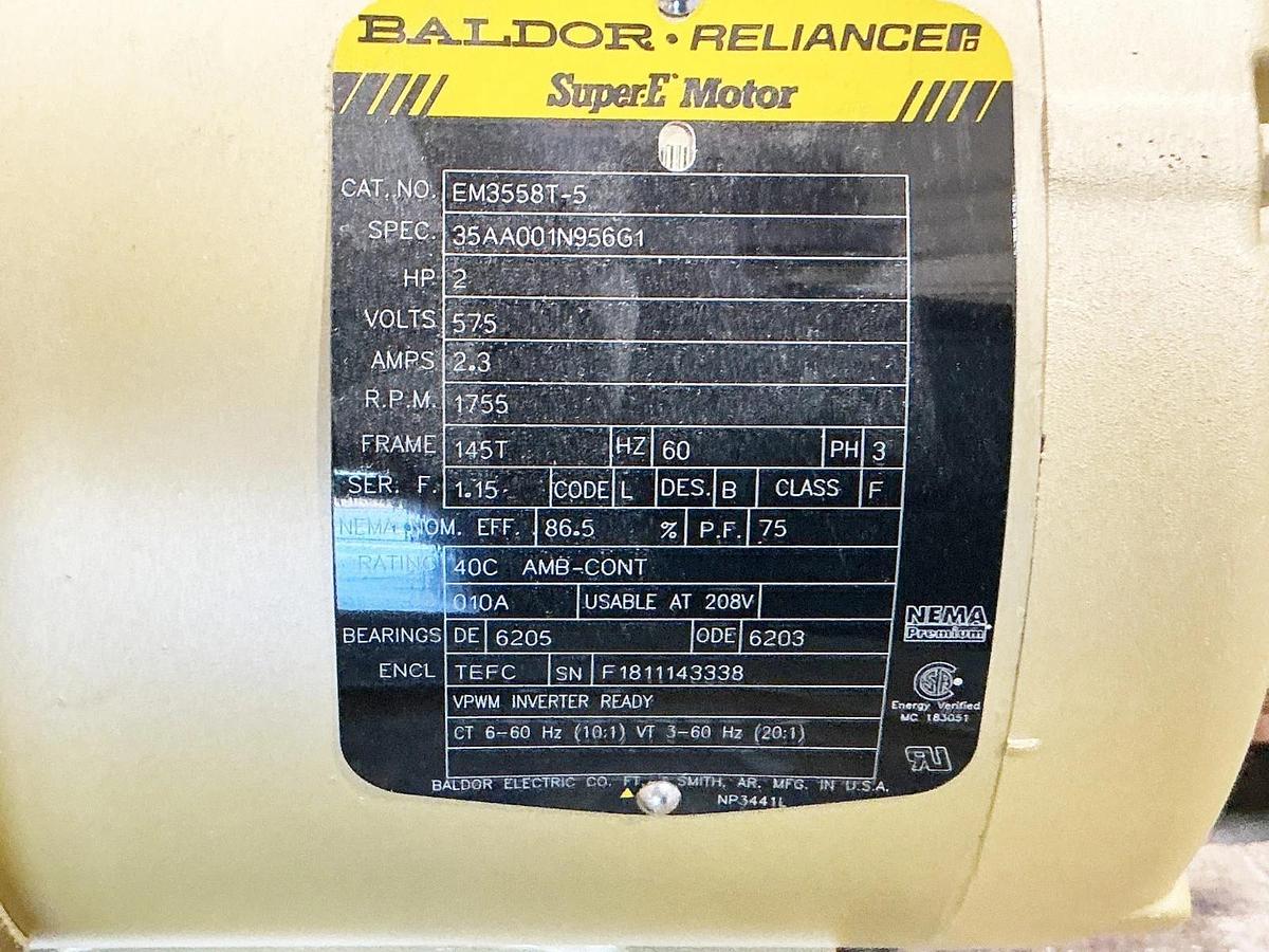 New Baldor EM3558T-5 Electric Motor 2HP 575V 2.2A 1755RPM 60Hz 3PH