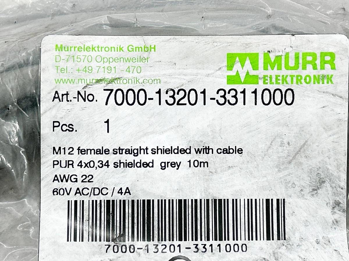 New Murr 7000-13201-3311000 Connection Cable 4P 32.8' Length 22AWG