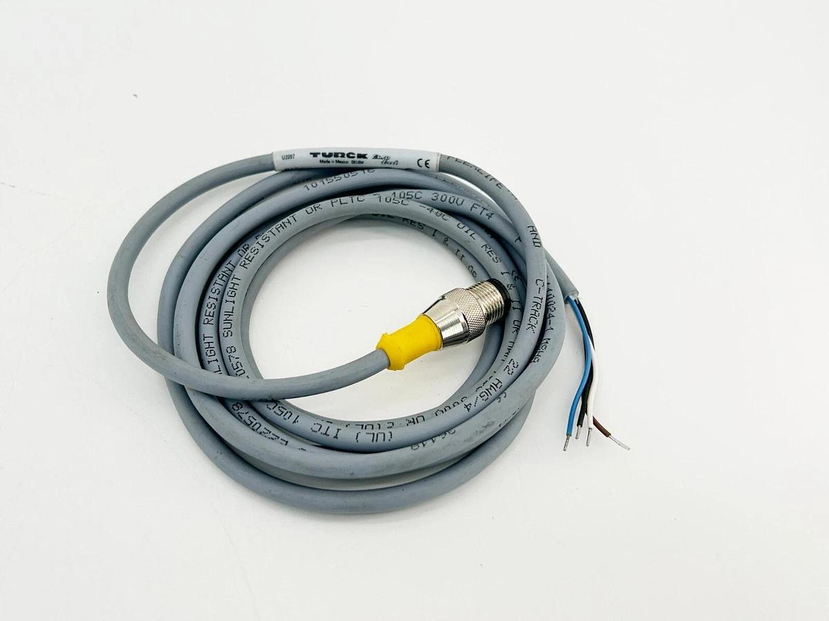 New Lot of 2 Turck RS 4.4T-2 Cordset Single Ended M12 4 Wire U2097
