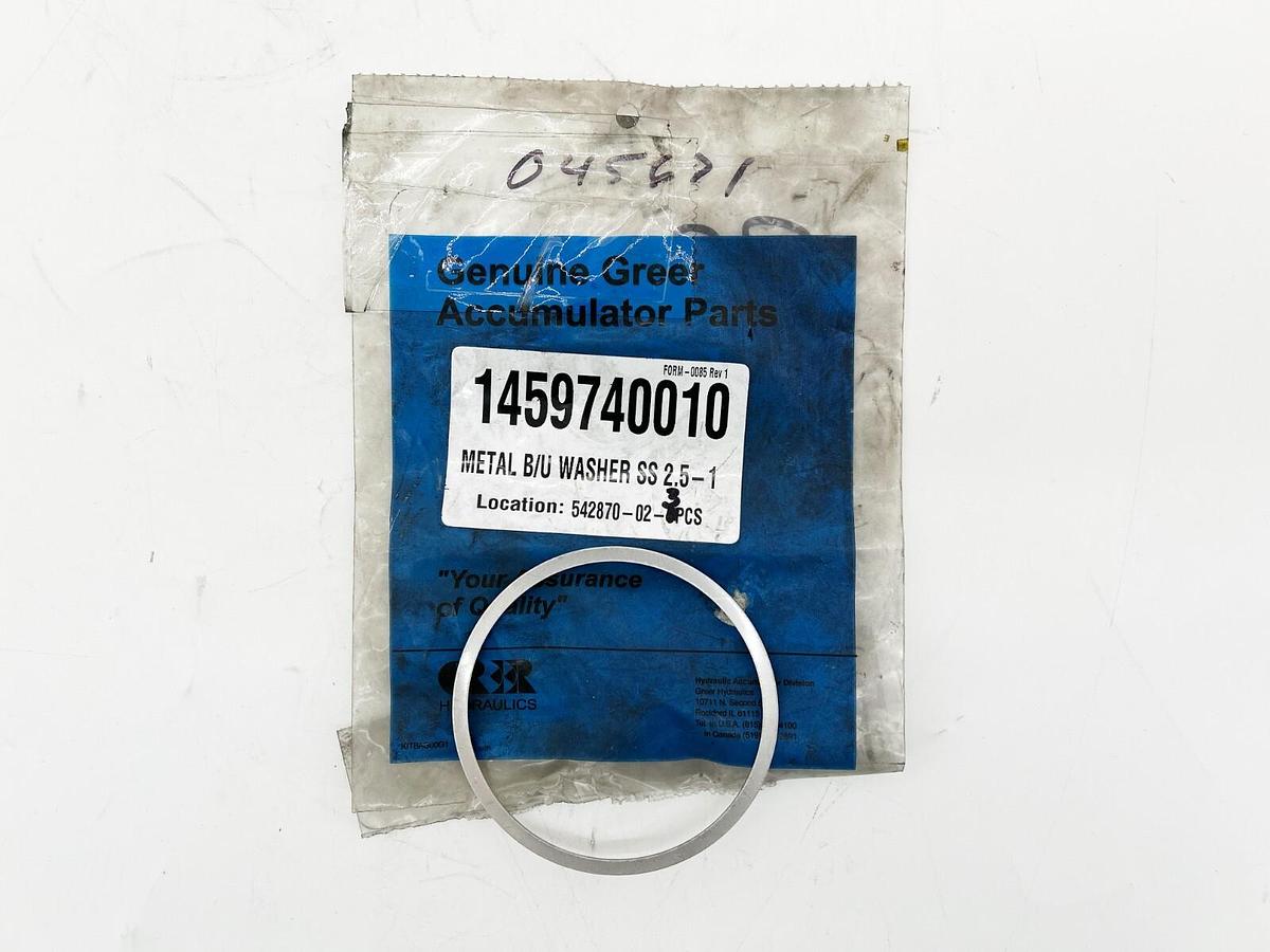 New Greer 1459740010 Metal B/U Washer SS 2.4-1