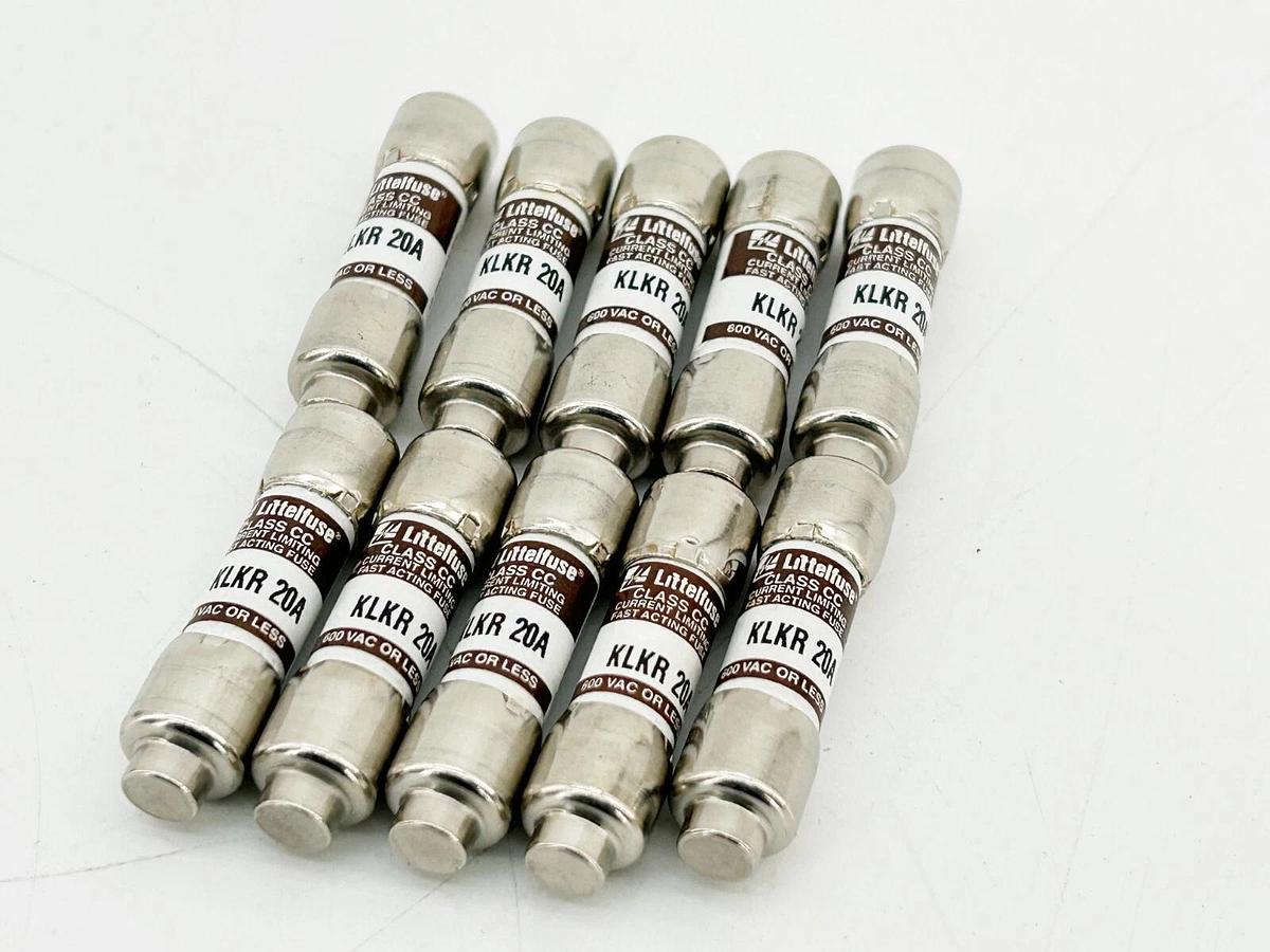 New Box Of 10 Littelfuse KLKR-20 Current Limiting Time Delay Fuse 20 600V