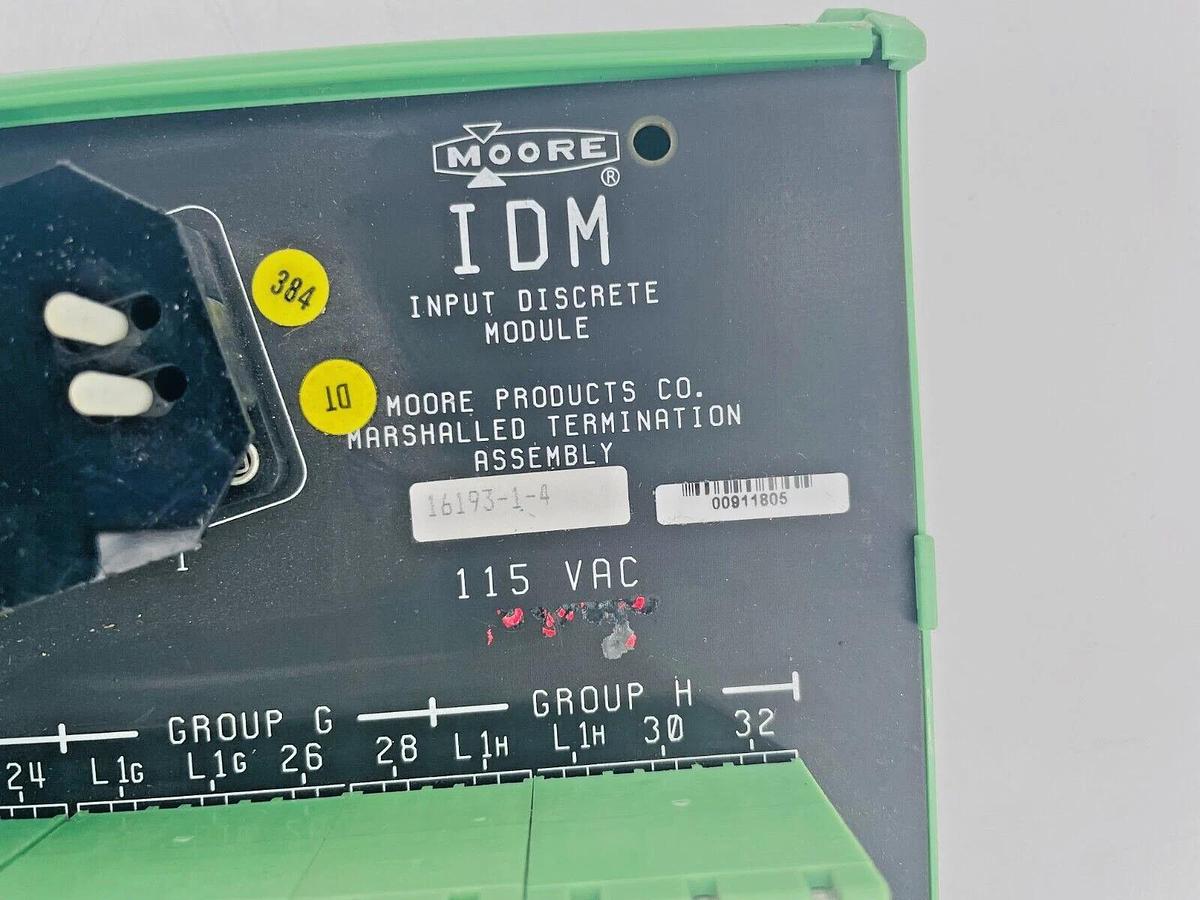 Used Siemens Moore 16193-1-4 IDM Marshalled Termination Board 115VAC