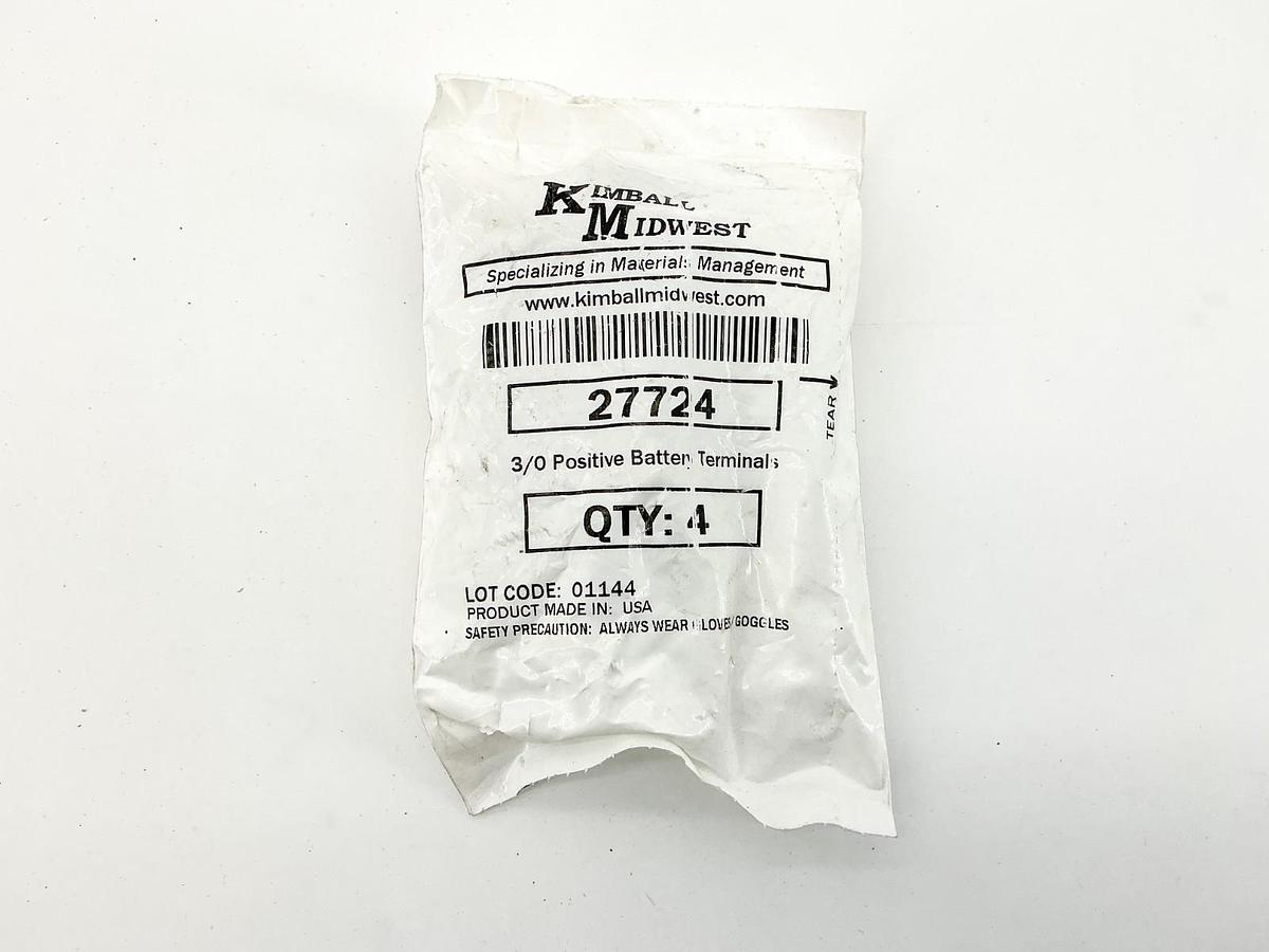 New Pack of 4 Kimball Midwest 27724 Positive Battery Terminal 3/0 Purple