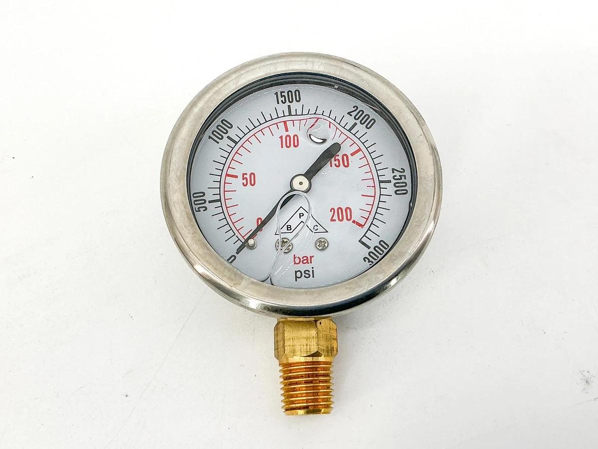 New Buyers HPGS3 Pressure Gauge 0-3000PSI 1.5" Dial