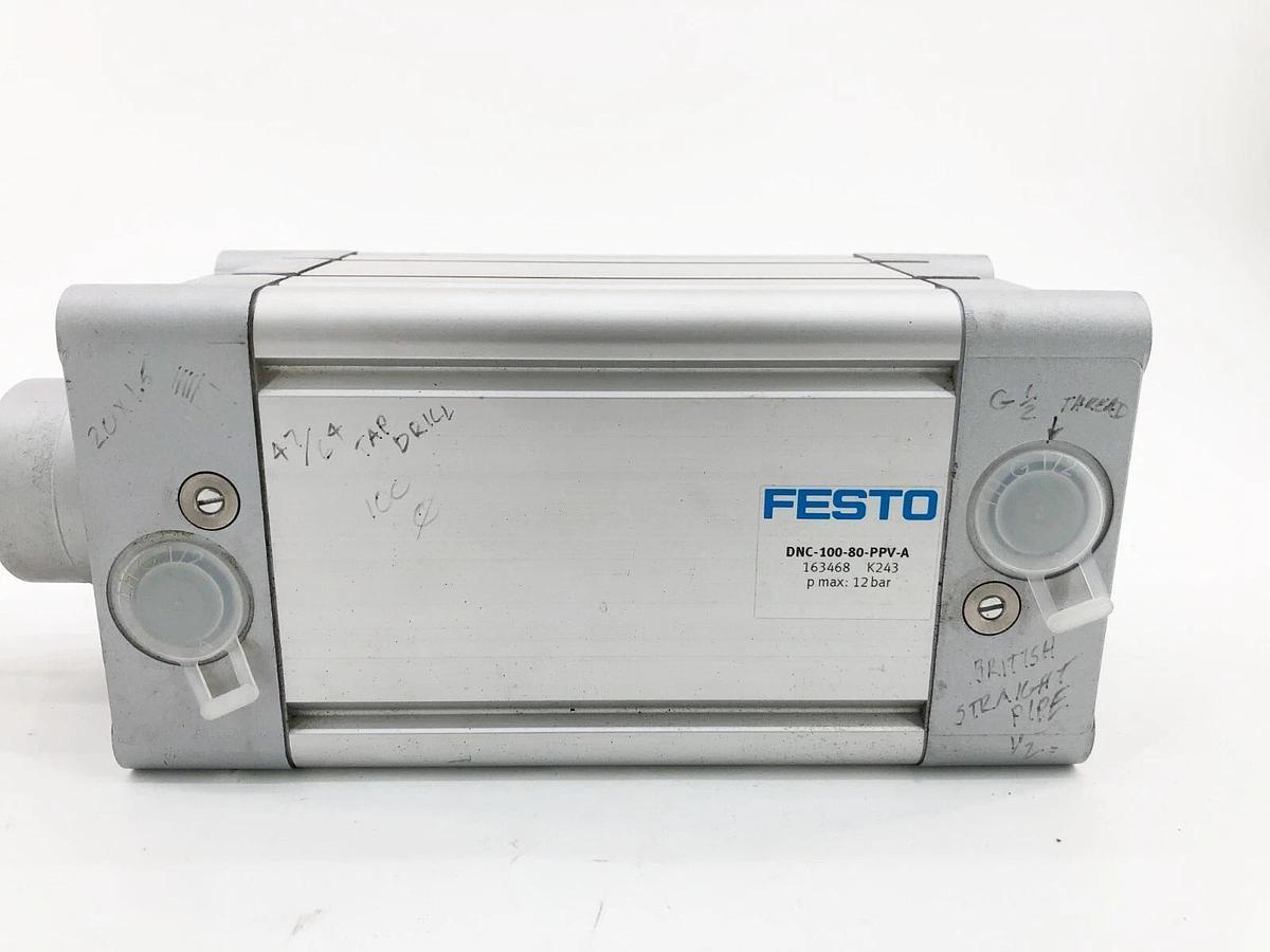New Festo DNC-100-80-PPV-A Cylinder 80mm Bore 100mm Stroke - No Box