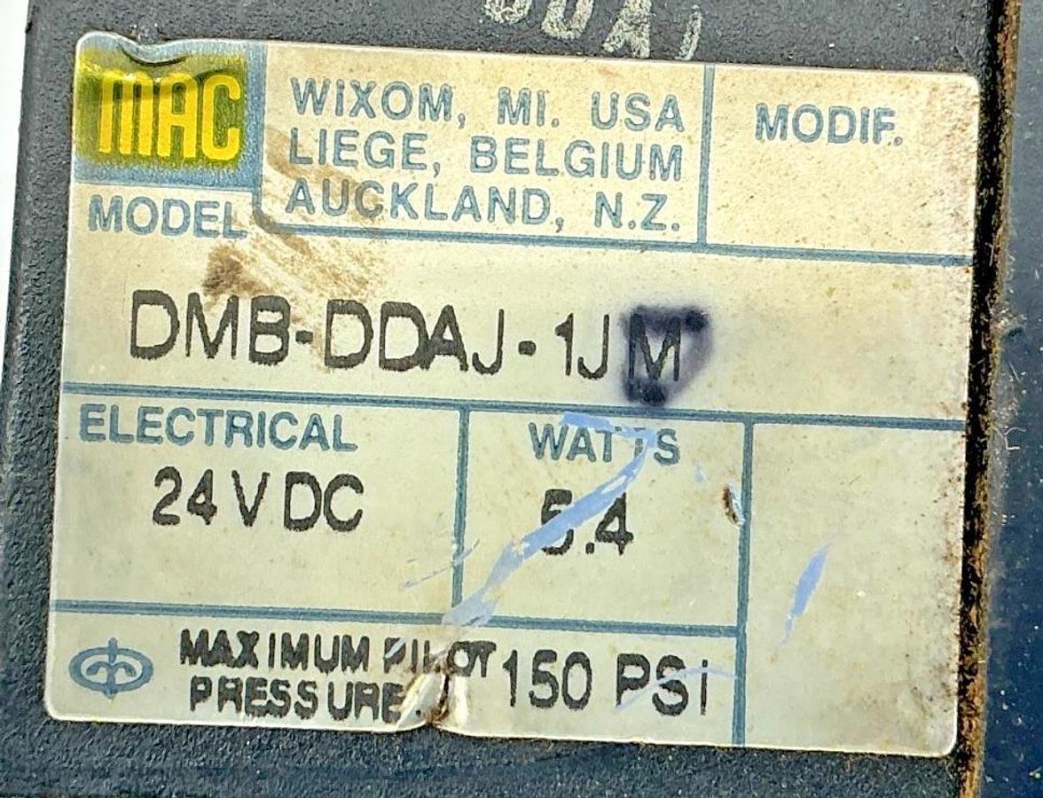 New MAC Valves 413A-00A-DM-DDAJ-1JM Solenoid Valve 5.4W 150PSI 24VDC - No Box